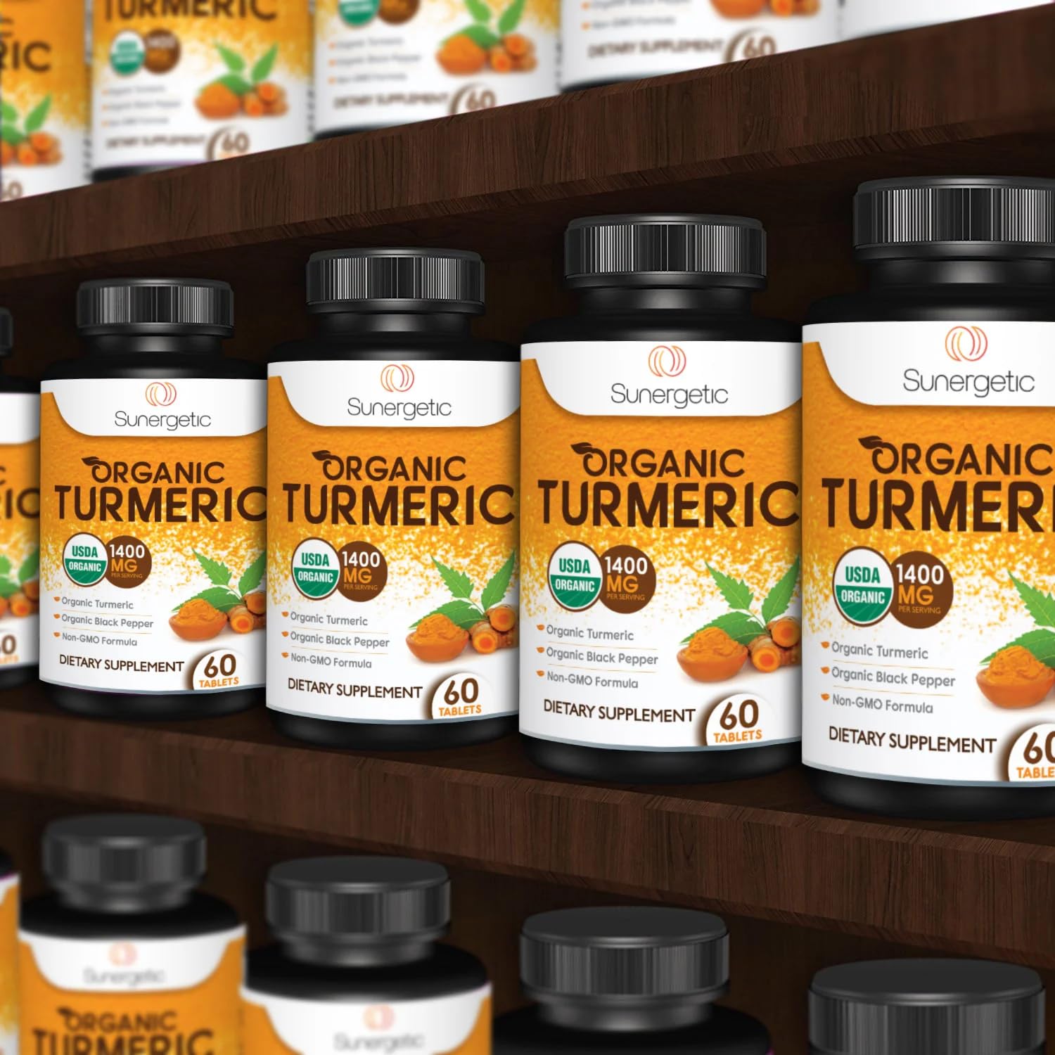 Foto 8 pulgar | Suplemento Sunergetic Usda De Cúrcuma Orgánica, 1400 Mg, 60 Tabletas - Venta Internacional.
