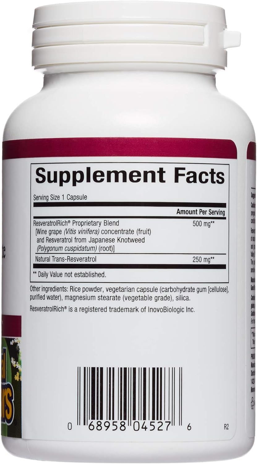 Foto 3 pulgar | Suplemento Natural Factors Resveratrolrich 60 Cápsulas - Venta Internacional.