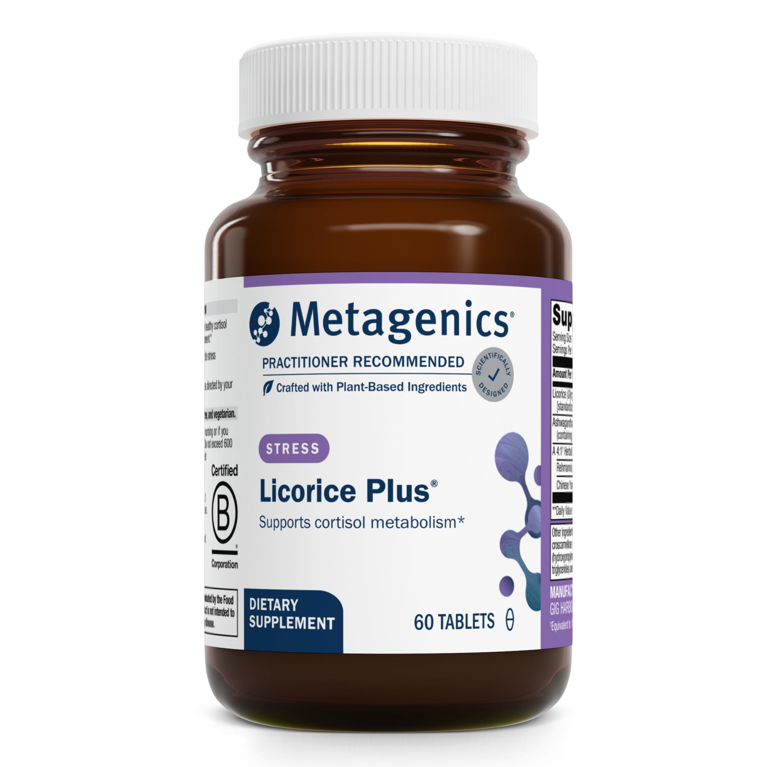 Foto 2 pulgar | Suplemento Metagenics Licorice Plus Con Ashwagandha 60 Comprimidos - Venta Internacional.