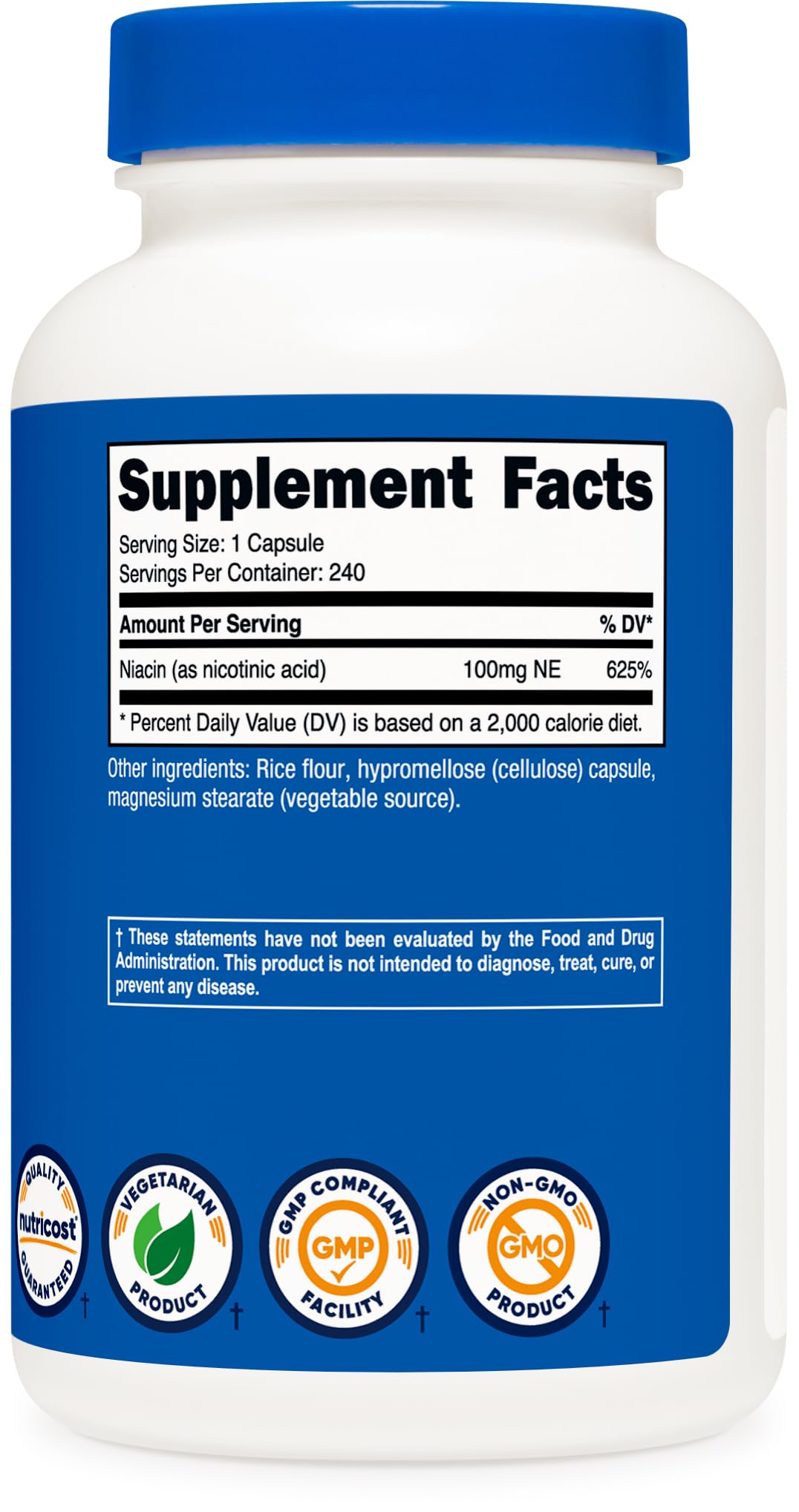 Foto 7 pulgar | Suplemento Nutricost De Niacina (vitamina B3) 100 Mg 240 Cápsulas - Venta Internacional.