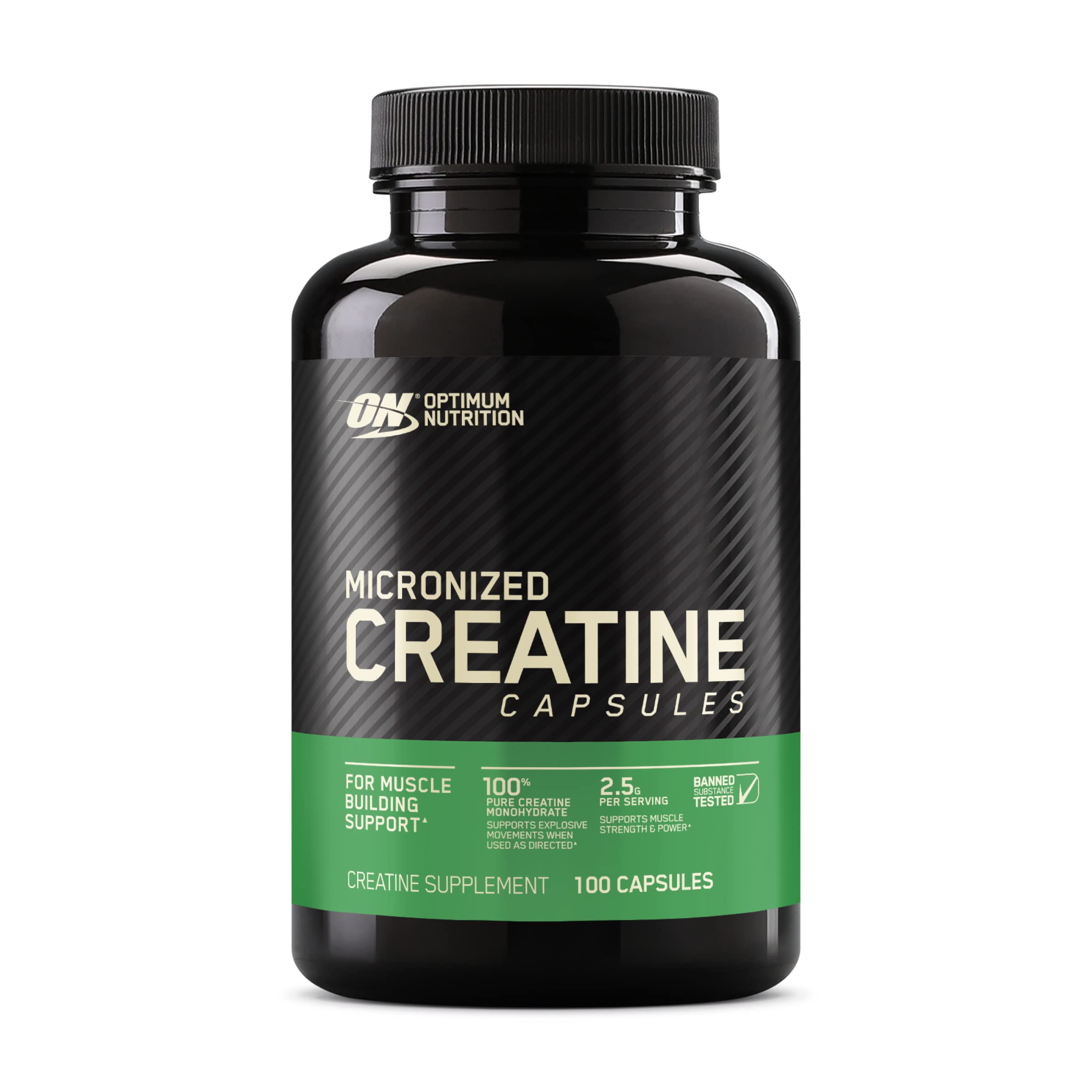 Foto 2 pulgar | Suplemento Optimum Nutrition, Creatina Micronizada, 2500 Mg, 100 Cápsulas - Venta Internacional.