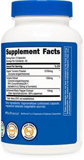 Foto 5 | Suplemento Nutricost, Cúrcuma Y Curcumina, 2300 Mg, 120 Cápsulas - Venta Internacional.