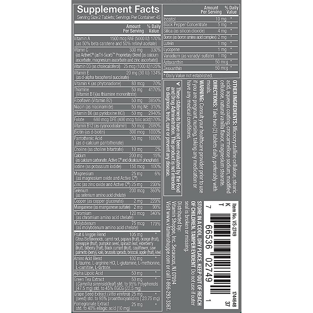 Foto 3 pulgar | Complemente El Multivitamínico Ultimate Man De Vitamin Shoppe - Venta Internacional.