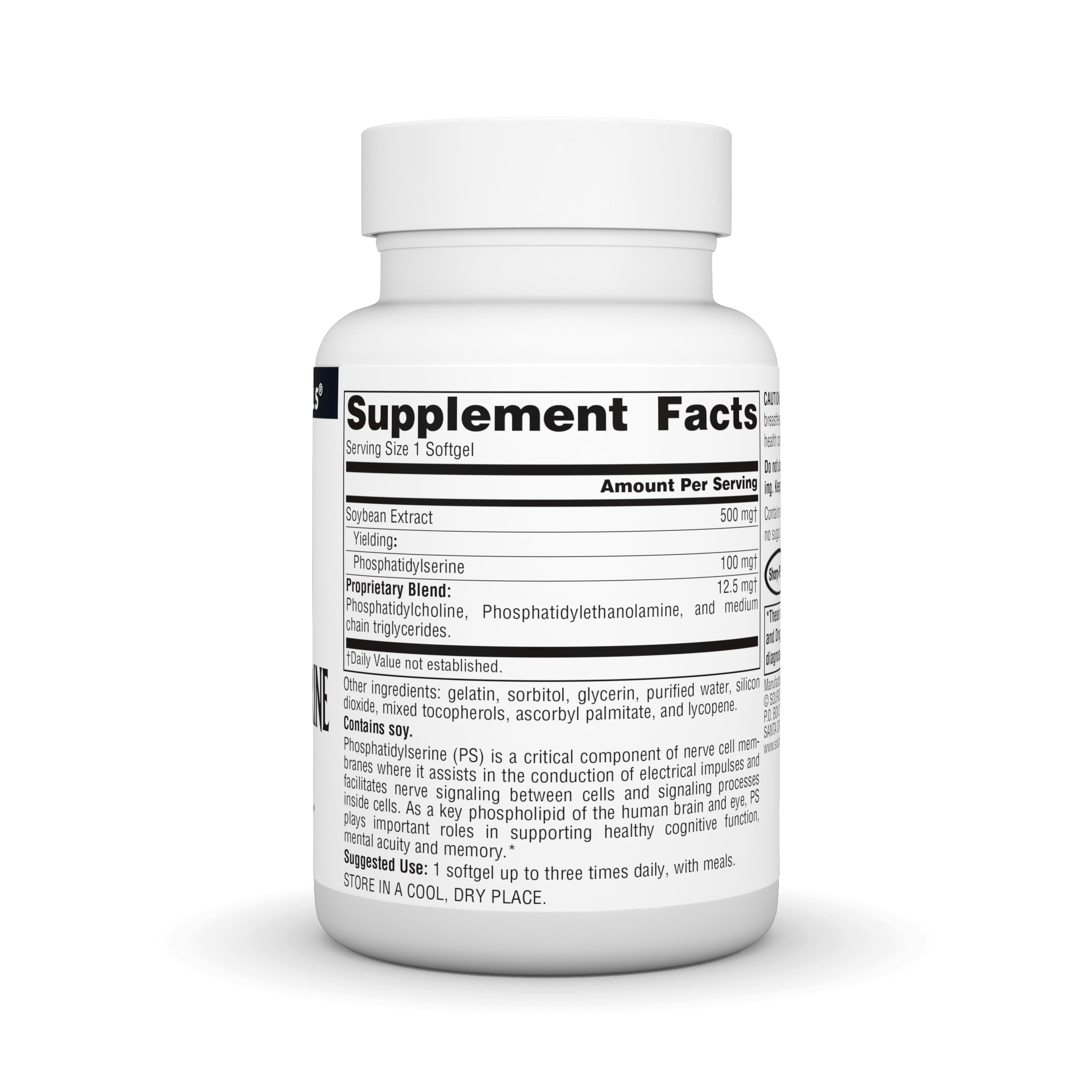 Foto 3 pulgar | Fosfatidilserina De Supplement Source Naturals, 500 Mg, 60 Cápsulas Blandas - Venta Internacional.