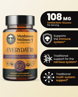 Foto 2 | Suplemento Herb Pharm Mushroom Wellness Everyday 10 90 Cápsulas - Venta Internacional.