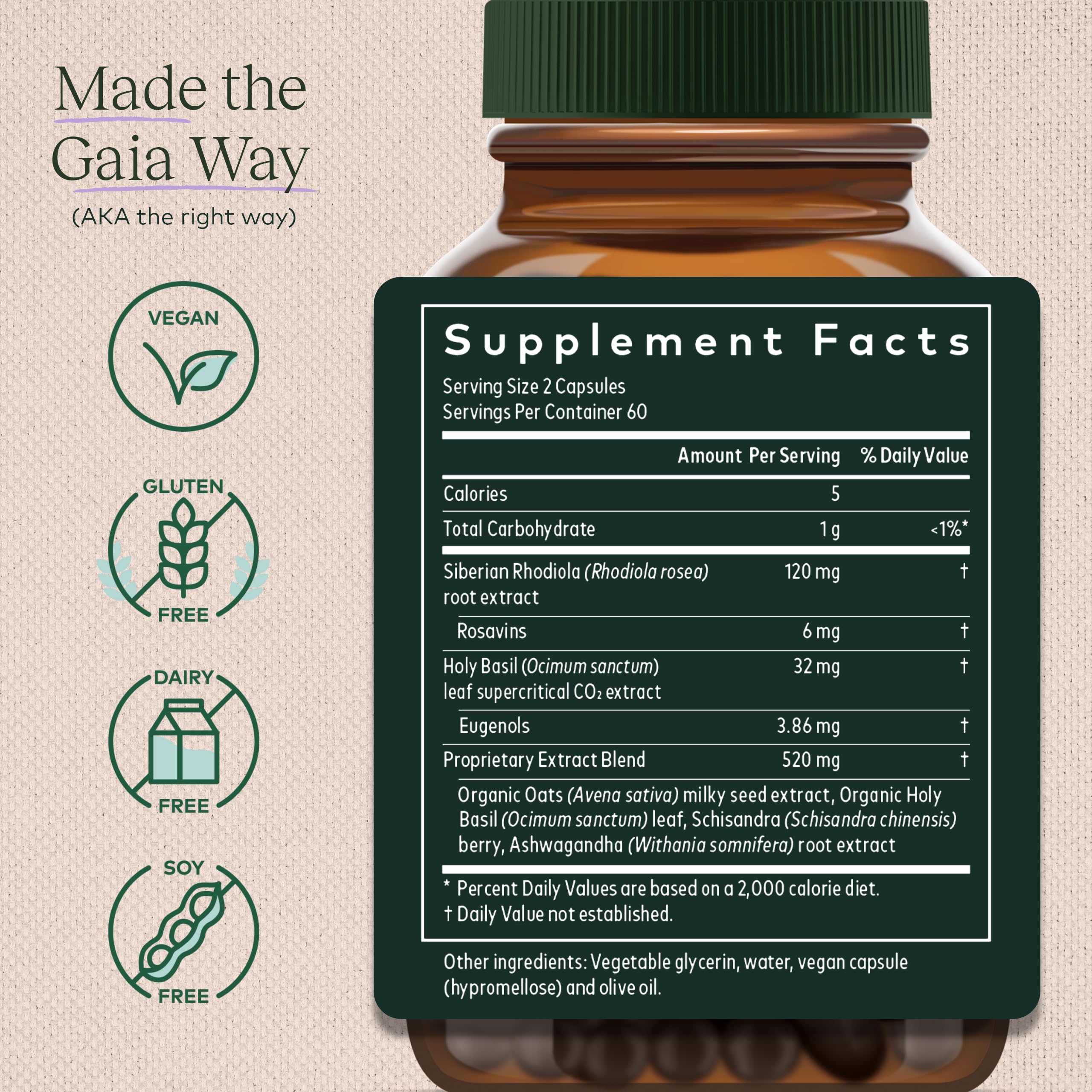 Foto 3 pulgar | Suplemento Gaia Herbs Adrenal Health Daily Support 120 Cápsulas - Venta Internacional.