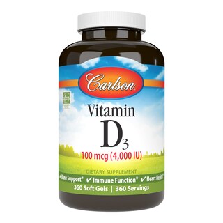 Foto 1 | Suplemento Carlson Vitamina D3 4000 Ui (100 Mcg) 360 Cápsulas Blandas - Venta Internacional.