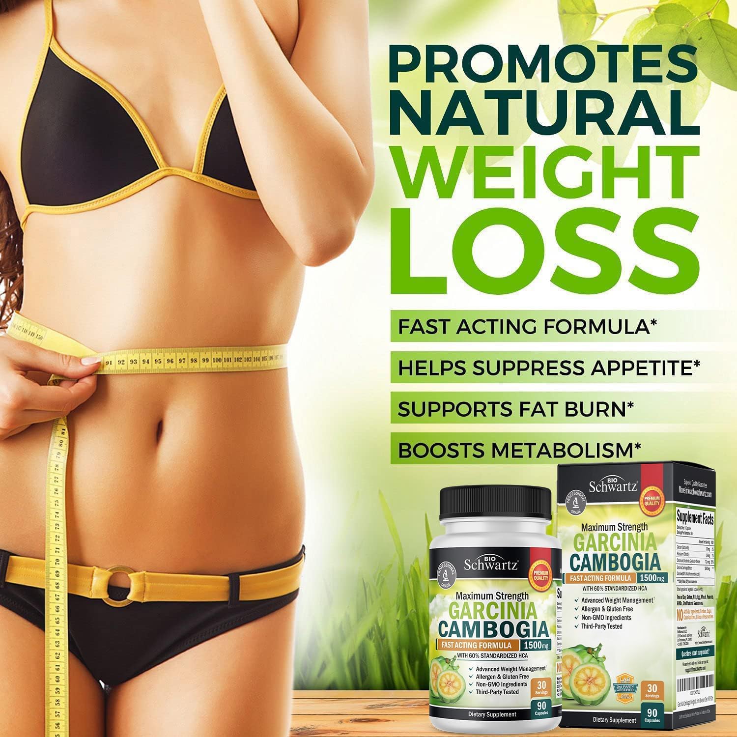 Foto 3 | Píldoras Para Bajar De Peso Bioschwartz Garcinia Cambogia 1500 Mg Hca - Venta Internacional.