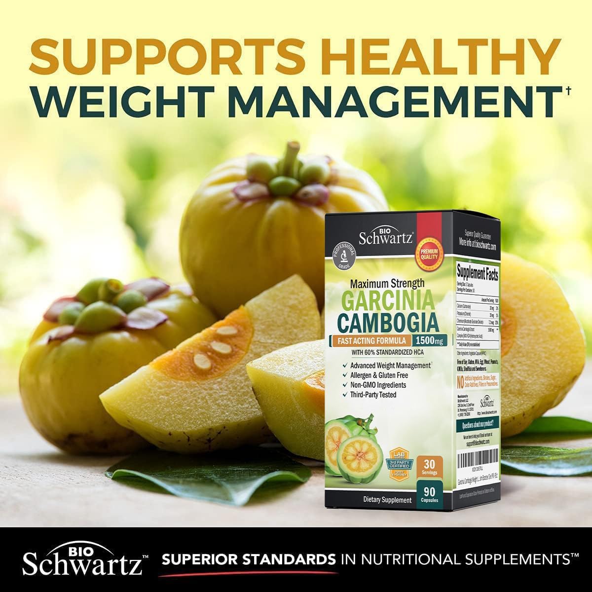 Foto 7 pulgar | Píldoras Para Bajar De Peso Bioschwartz Garcinia Cambogia 1500 Mg Hca - Venta Internacional.