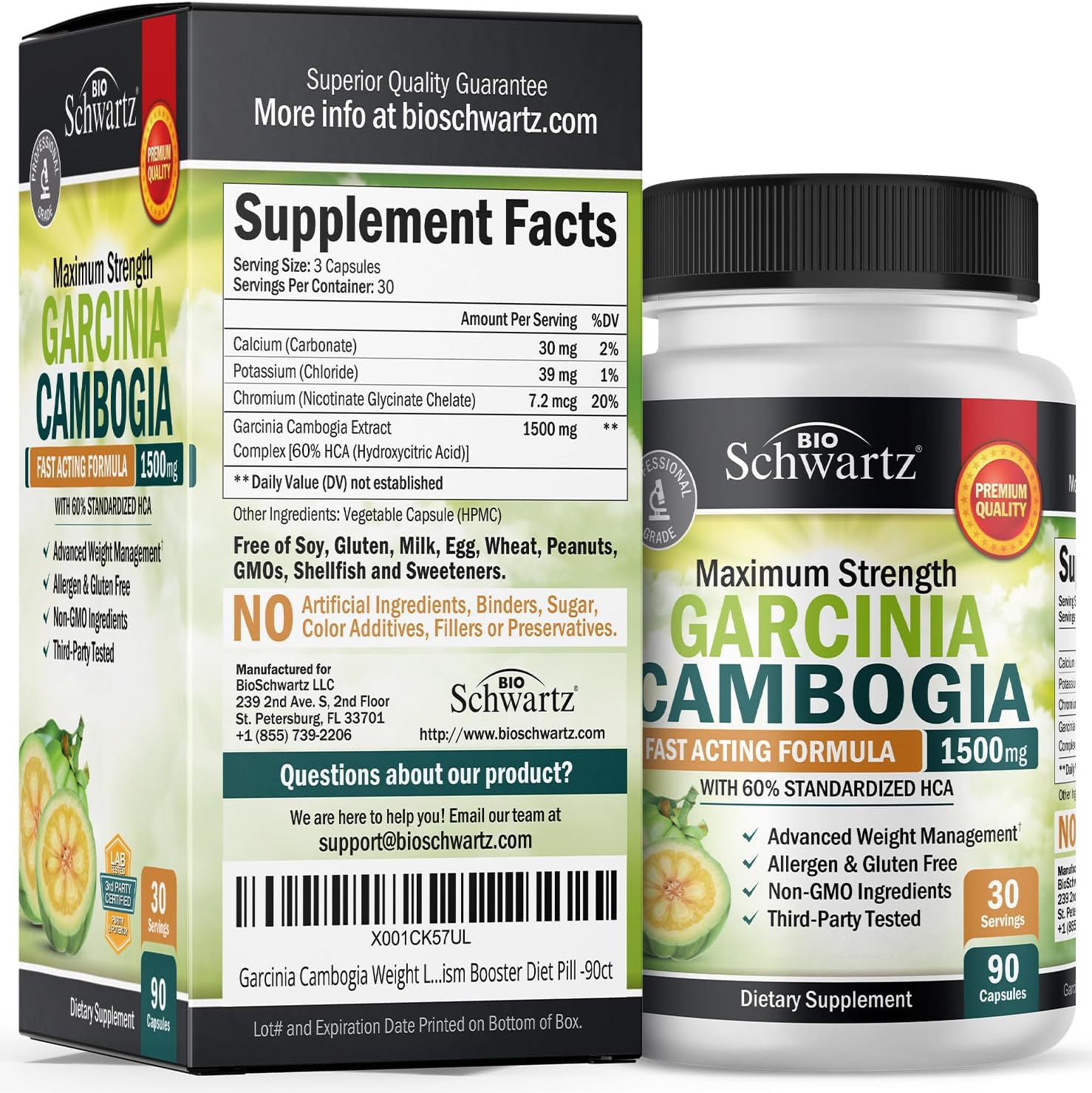 Foto 8 pulgar | Píldoras Para Bajar De Peso Bioschwartz Garcinia Cambogia 1500 Mg Hca - Venta Internacional.