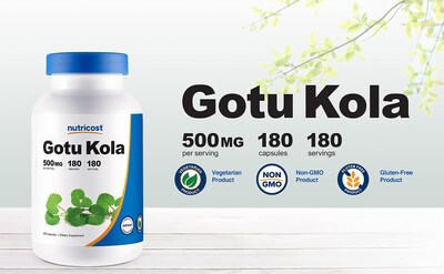 Foto 4 | Suplemento Nutricost Gotu Kola 500 Mg 180 Cápsulas - Venta Internacional.