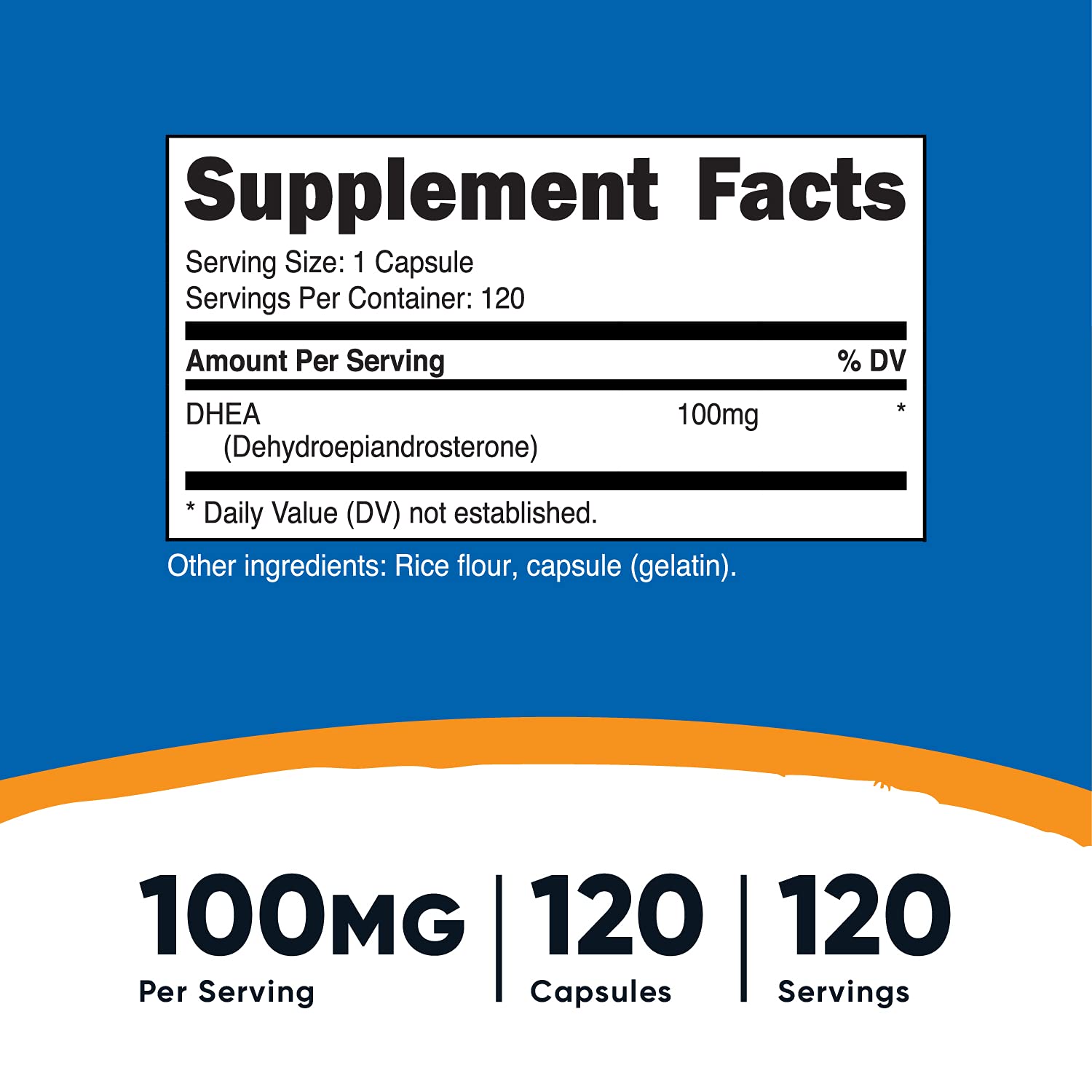 Foto 3 pulgar | Suplemento Nutricost Dhea 100 Mg 120 Cápsulas Sin Gluten - Venta Internacional.