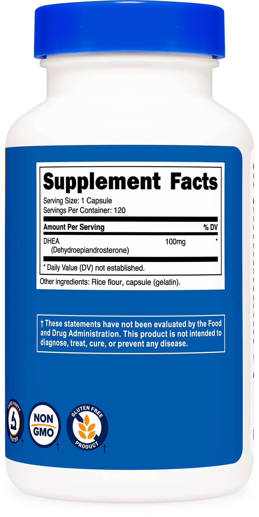 Foto 5 pulgar | Suplemento Nutricost Dhea 100 Mg 120 Cápsulas Sin Gluten - Venta Internacional.