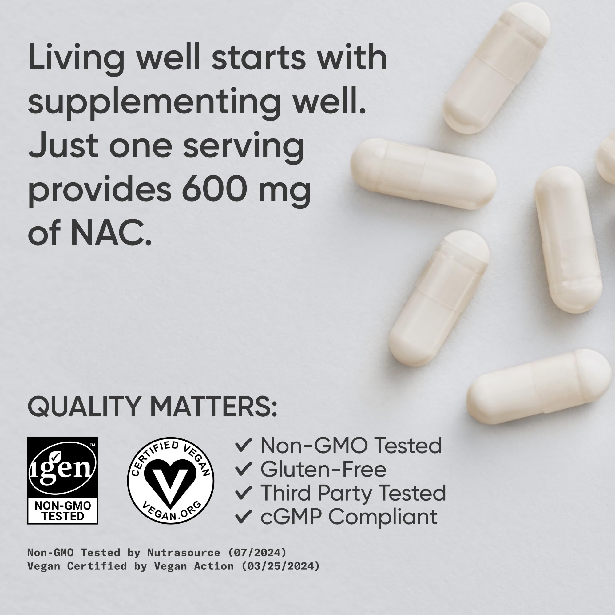 Foto 5 pulgar | Suplemento De N-acetil L-cisteína (nac) De Sports Research, 600 Mg - Venta Internacional.