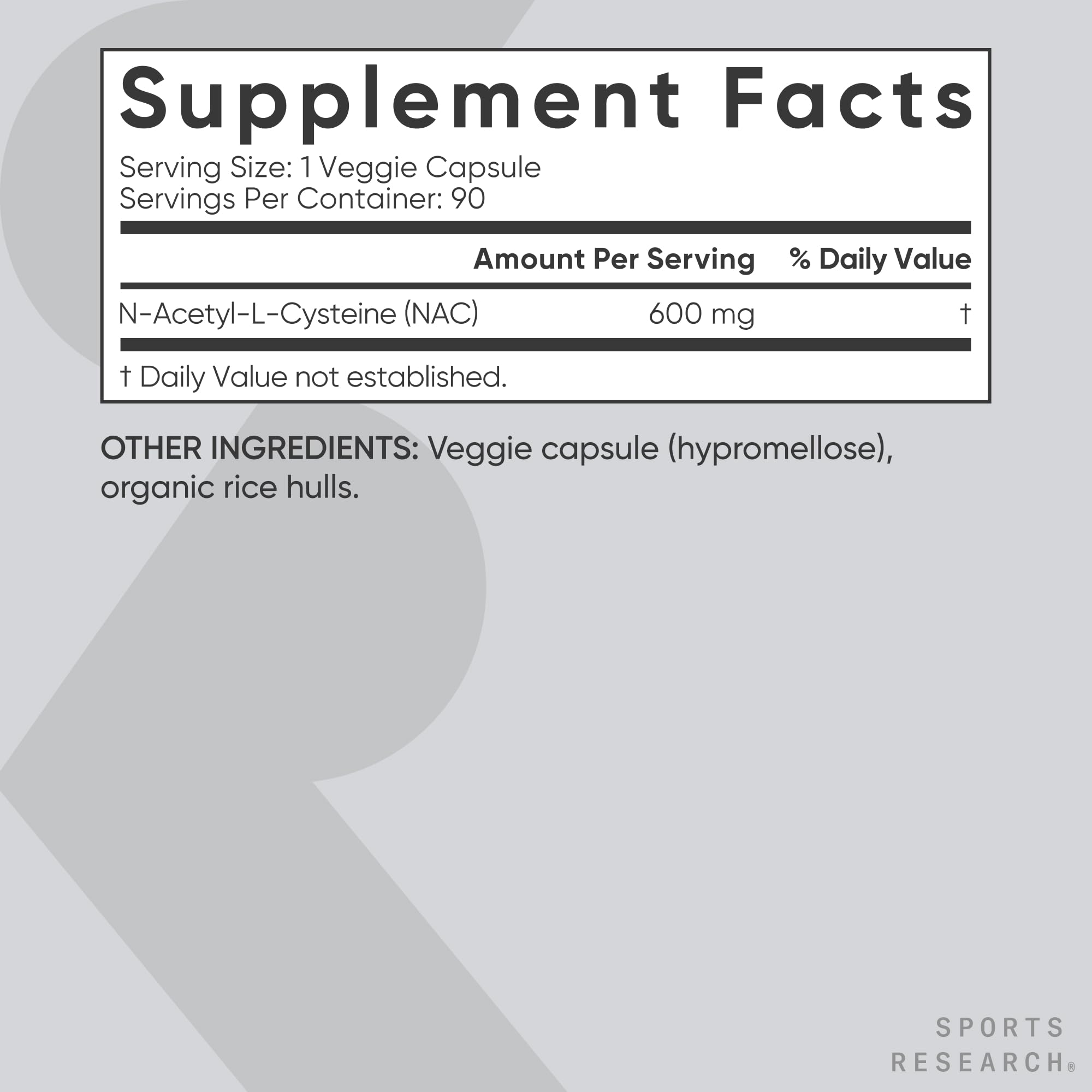 Foto 6 | Suplemento De N-acetil L-cisteína (nac) De Sports Research, 600 Mg - Venta Internacional.