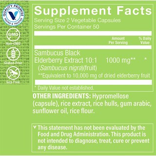 Foto 3 | Suplemento De Extracto De Saúco Negro De Sambucus The Vitamin Shoppe, 1000 Mg, 100 Cápsulas - Venta Internacional.