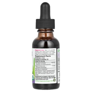 Foto 2 | Suplemento De Extracto Orgánico De Equinácea Y Frambuesa De Prem De Oregon Wild Harvest, 30 Ml - Venta Internacional.