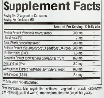 Foto 2 | Suplemento Herbal Natural Factors Adrenasense 120 Cápsulas - Venta Internacional.
