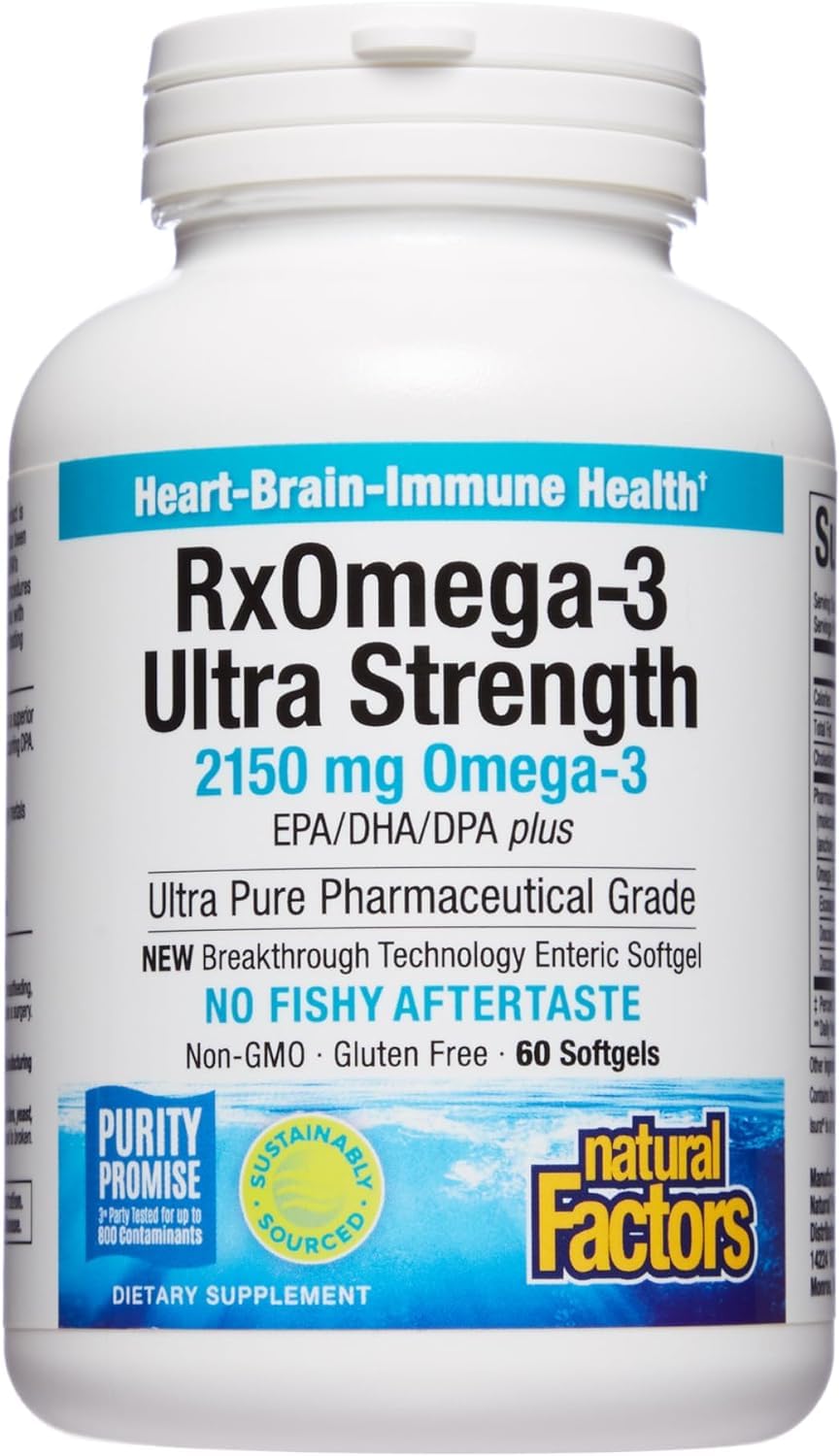 Foto 2 pulgar | Aceite De Pescado Natural Factors Rxomega-3 Ultra Strength 60 Cápsulas Blandas - Venta Internacional.