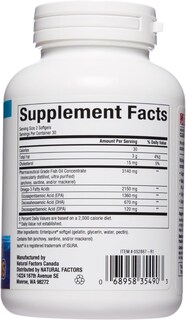 Foto 2 | Aceite De Pescado Natural Factors Rxomega-3 Ultra Strength 60 Cápsulas Blandas - Venta Internacional.