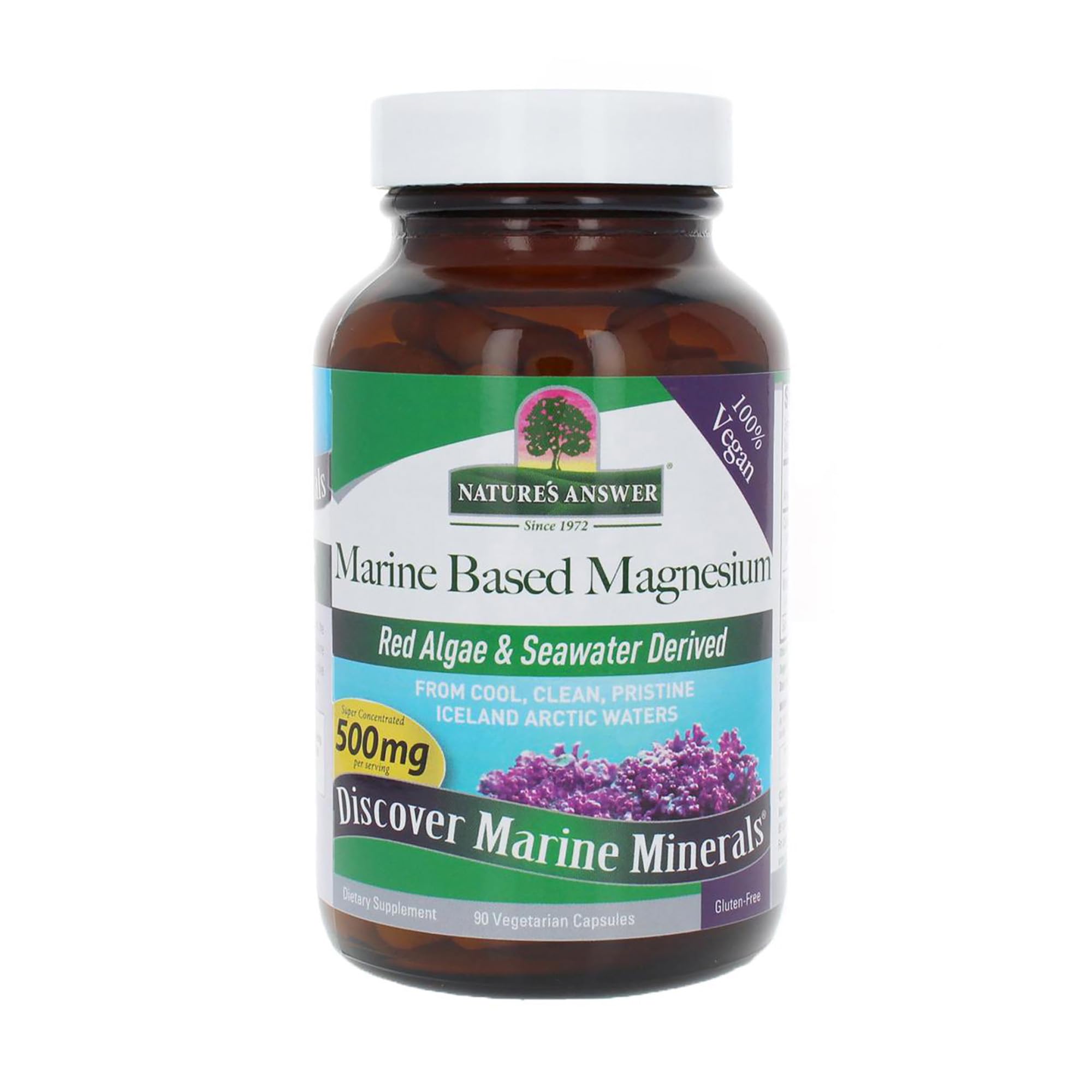 Foto 2 pulgar | Suplemento De 500 Mg De Magnesio De Base Marina De Nature's Answer - Venta Internacional.