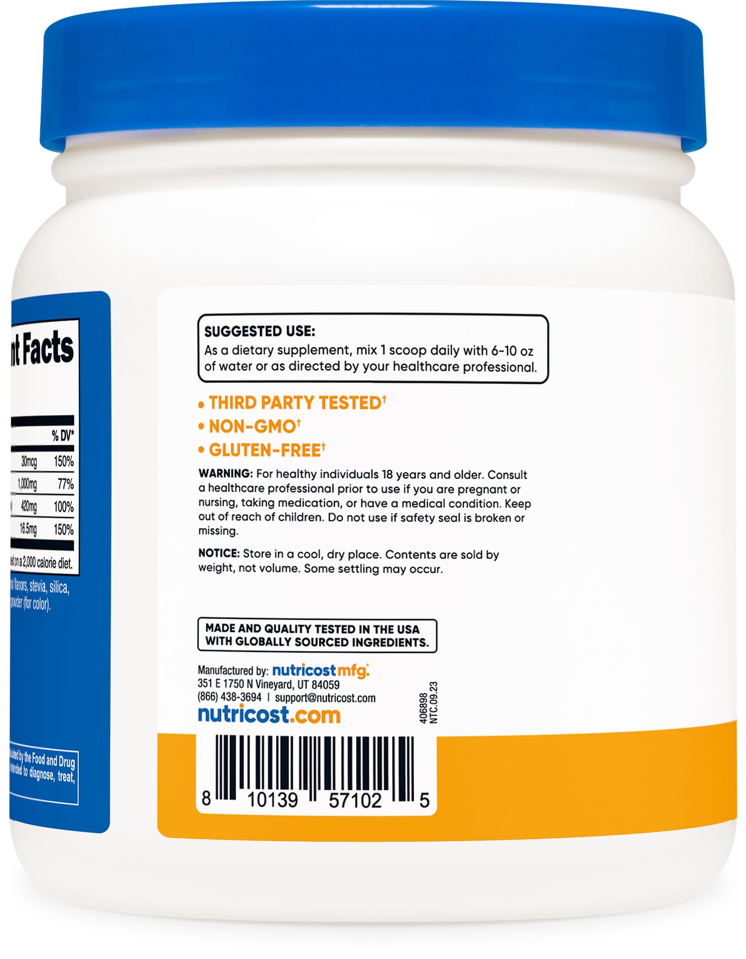 Foto 4 | Suplemento Nutricost De Calcio, Magnesio Y Zinc Con Vitamina D3 - Venta Internacional.