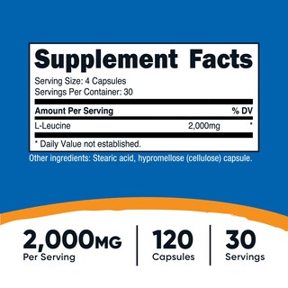 Foto 2 | Suplemento Nutricost L-leucina 2000 Mg 120 Cápsulas - Venta Internacional.