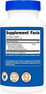 Foto 3 | Nutricost Gymnema Sylvestre 3500 Mg 180 Cápsulas | Apoyo Al Control De Glucosa