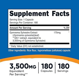 Foto 4 | Nutricost Gymnema Sylvestre 3500 Mg 180 Cápsulas | Apoyo Al Control De Glucosa