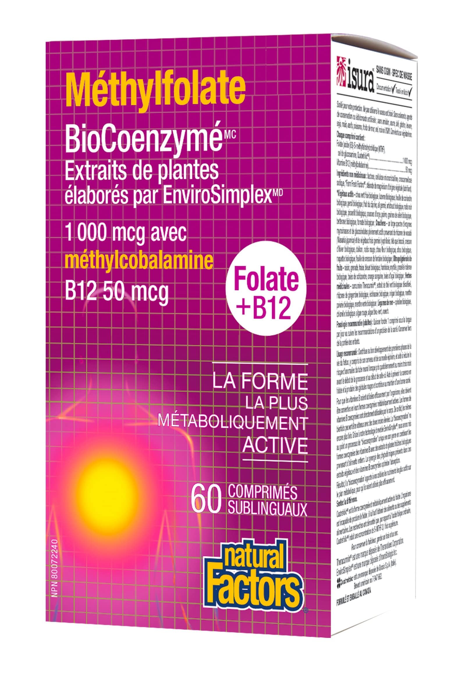 Foto 4 pulgar | Suplemento De Metilfolato Biocoenzimático De Natural Factors 1000 Mcg - Venta Internacional.