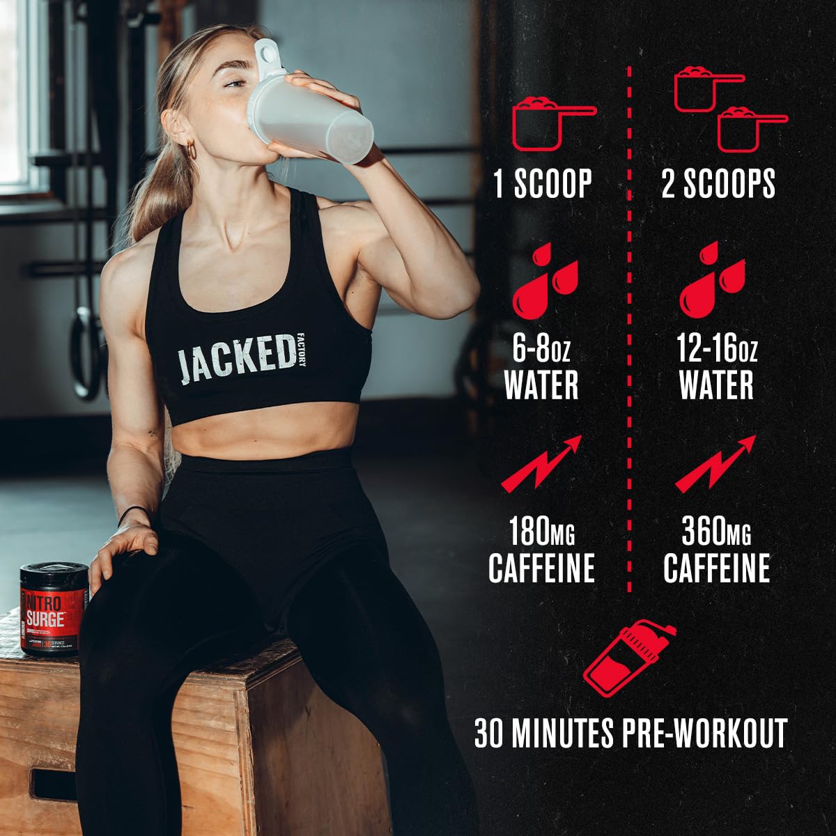 Foto 6 pulgar | Suplemento Para Antes Del Entrenamiento Jacked Factory Nitrosurge Shred - Venta Internacional.