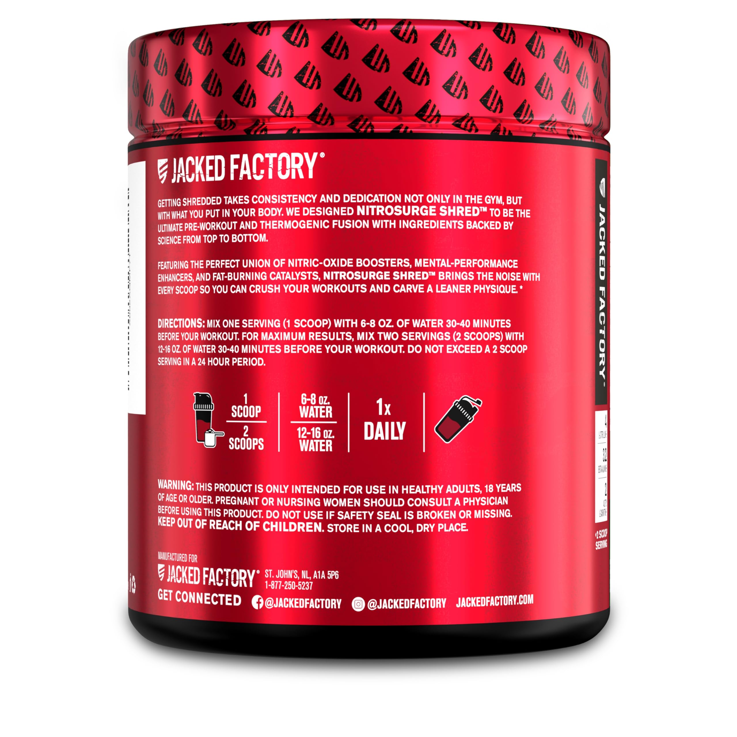 Foto 8 pulgar | Suplemento Para Antes Del Entrenamiento Jacked Factory Nitrosurge Shred - Venta Internacional.