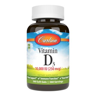 Foto 1 | Suplemento De Vitamina D3 De Carlson, 10.000 Ui (250 Mcg), 360 Cápsulas Blandas - Venta Internacional.