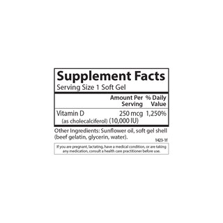 Foto 4 | Suplemento De Vitamina D3 De Carlson, 10.000 Ui (250 Mcg), 360 Cápsulas Blandas - Venta Internacional.