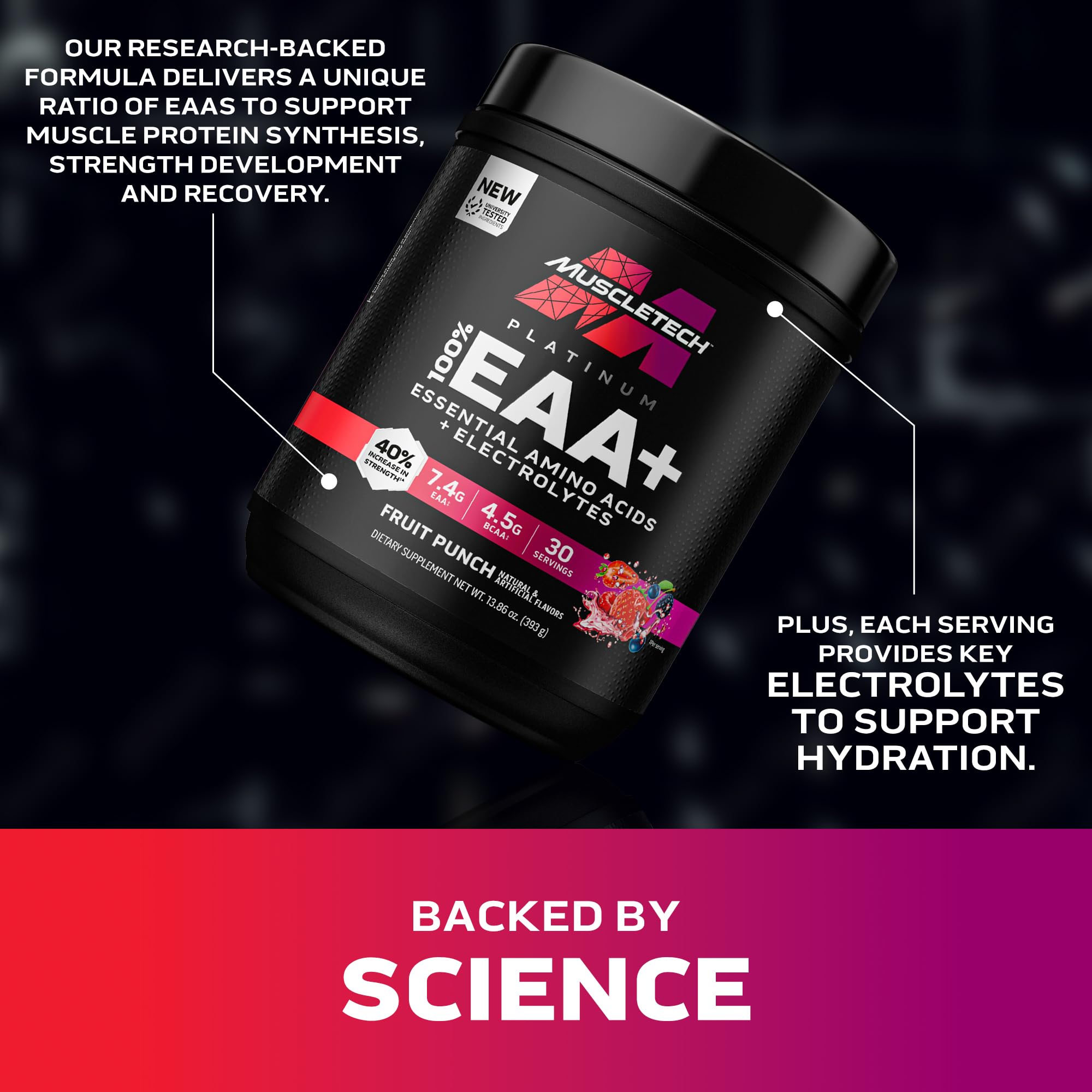 Foto 4 pulgar | Suplemento Muscletech Platinum Essential Aminoácidos, 30 Porciones - Venta Internacional.