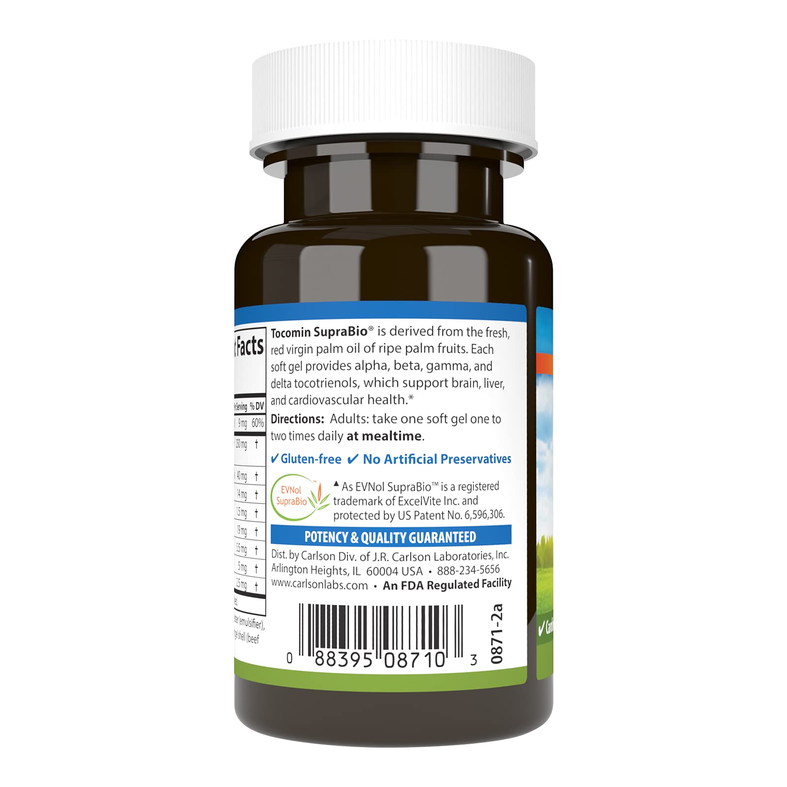 Foto 3 | Suplementos Carlson Tocomin Suprabio Tocotrienol 60 Cápsulas Blandas - Venta Internacional.