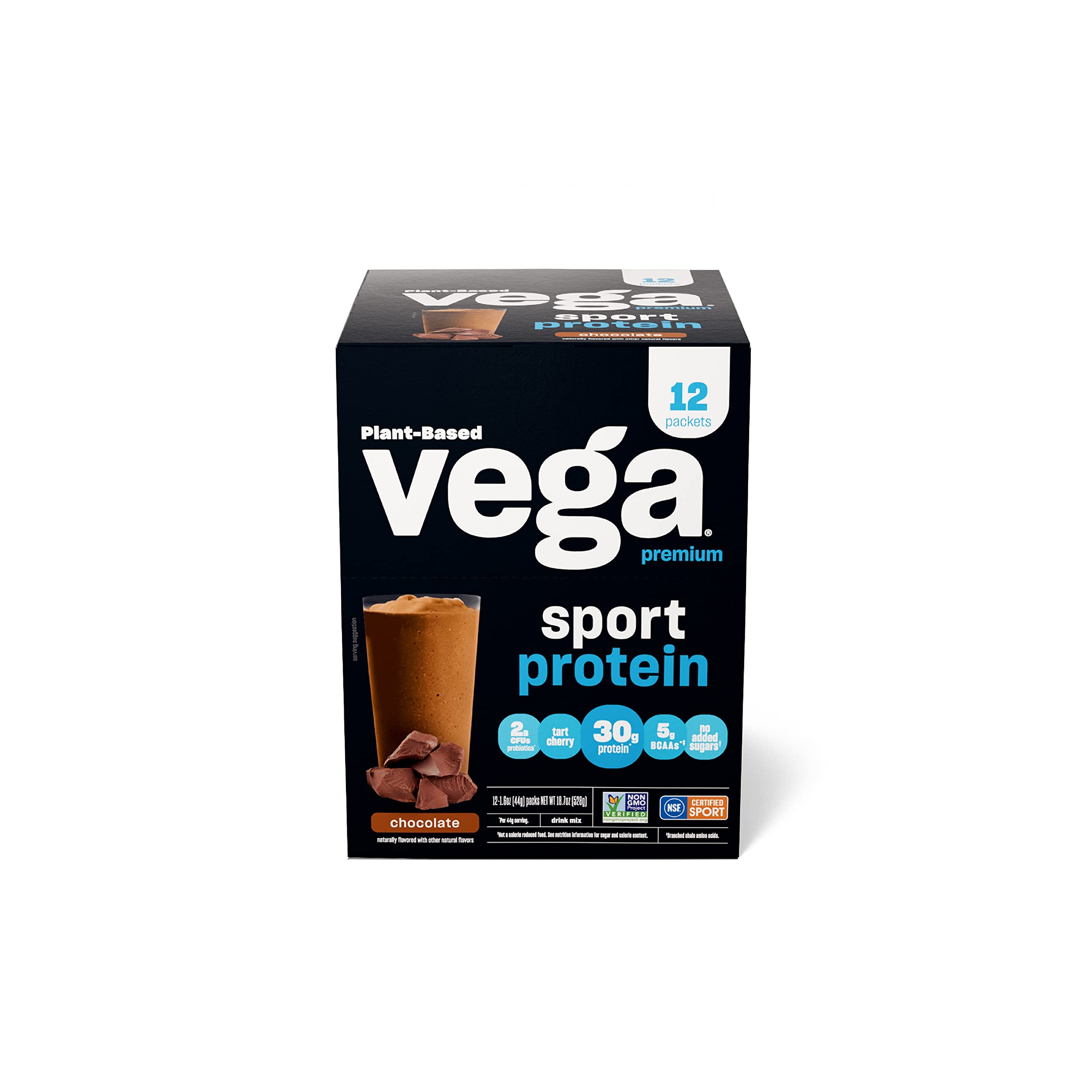 Proteína En Polvo Vega Sport Premium Vegan Chocolate 12x45g - Venta Internacional.