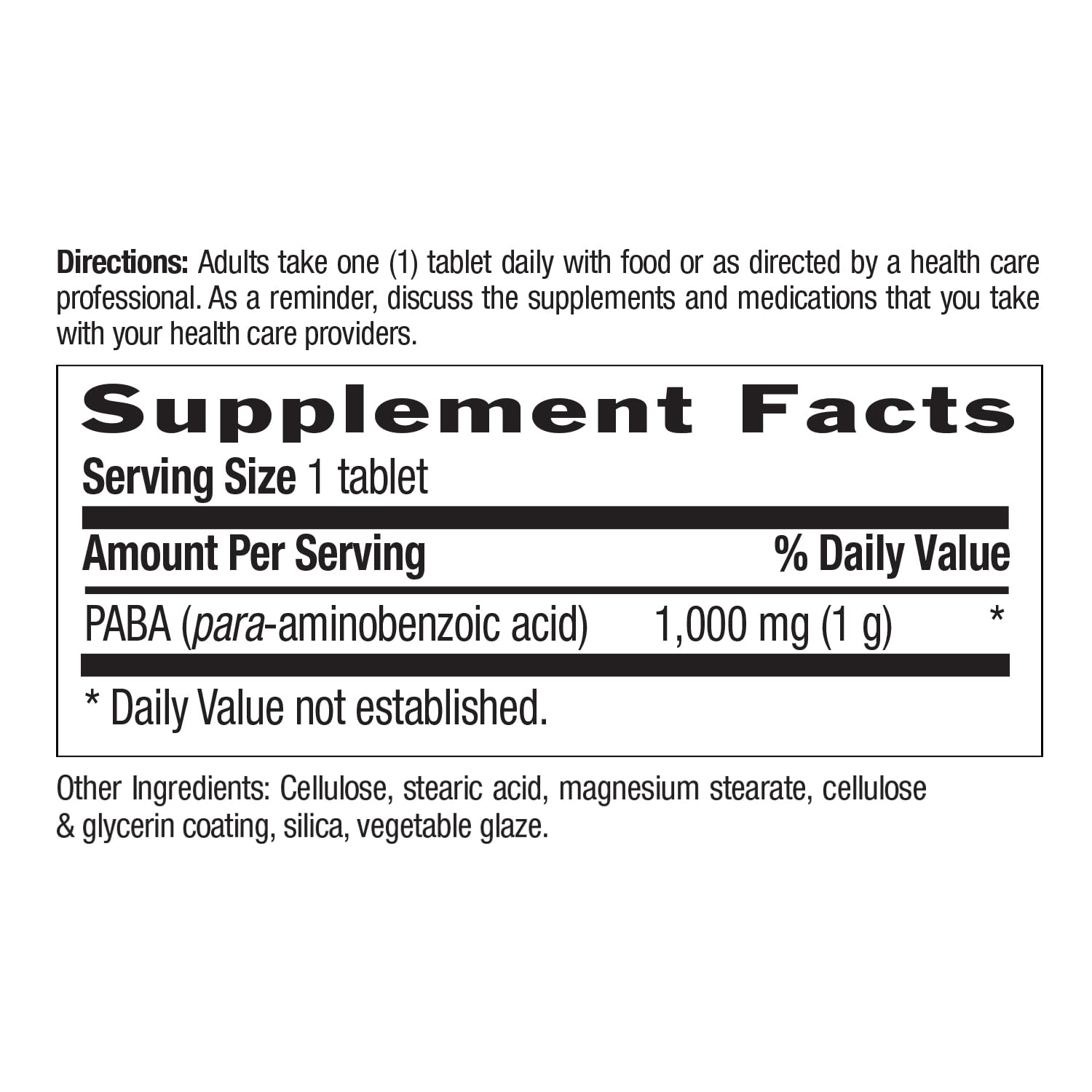 Foto 5 pulgar | Suplemento Country Life Paba 1000 Mg 60 Comprimidos - Venta Internacional.