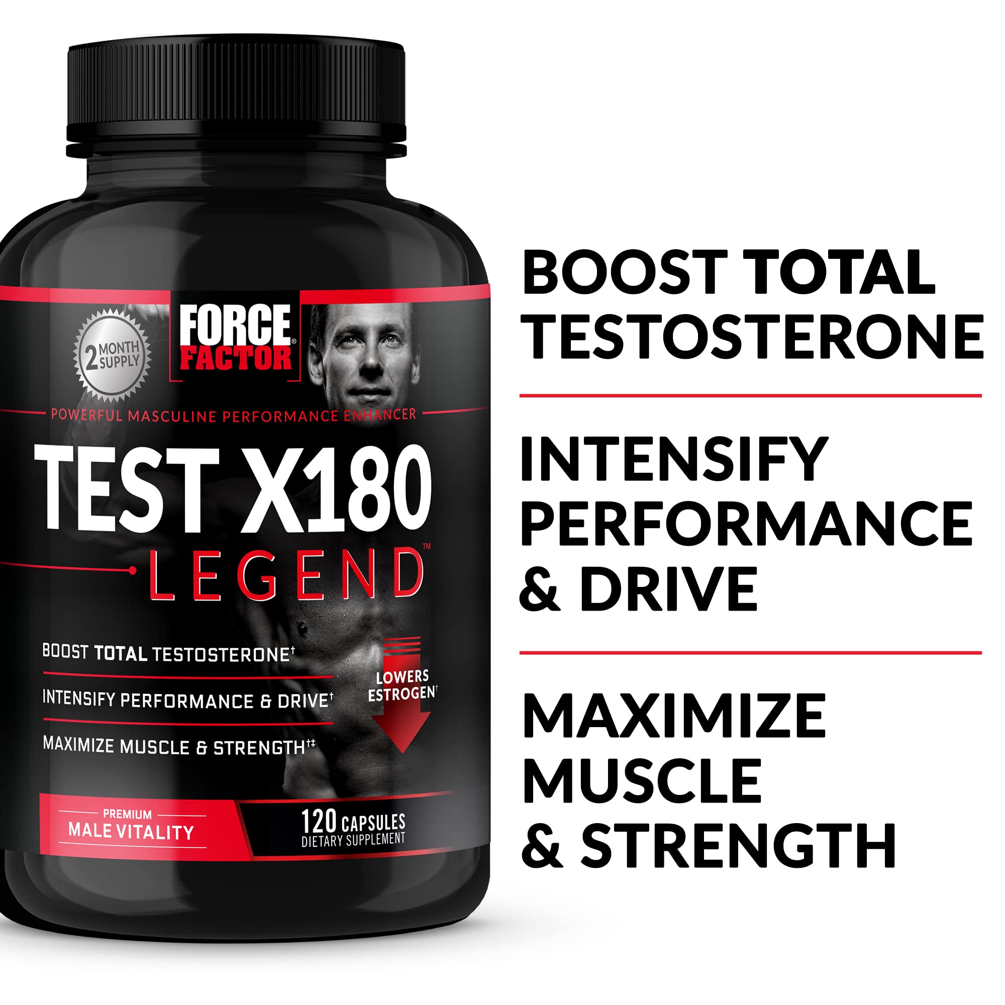 Foto 3 pulgar | Testosterone Booster Force Factor Test X180 Legend 120 Cápsulas - Venta Internacional.