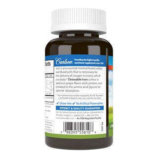 Foto 3 | Suplemento Carlson Chewable Iron 27 Mg Con Sabor A Uva 60 Comprimidos - Venta Internacional.