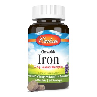 Foto 5 | Suplemento Carlson Chewable Iron 27 Mg Con Sabor A Uva 60 Comprimidos - Venta Internacional.