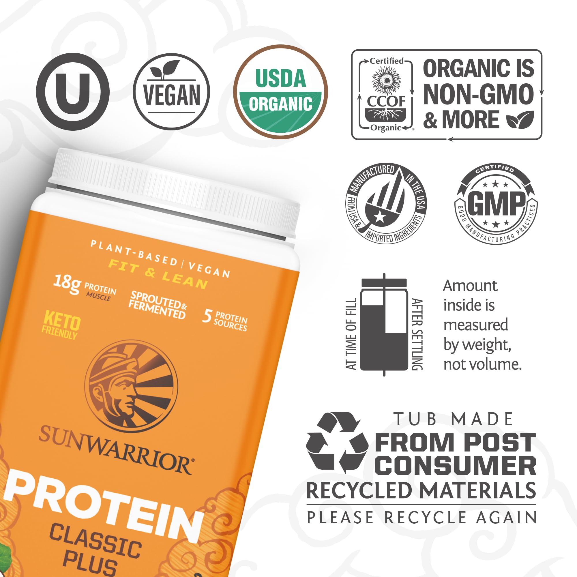 Foto 4 pulgar | Proteína En Polvo Sunwarrior Classic Plus Vanilla 30 Porciones - Venta Internacional.