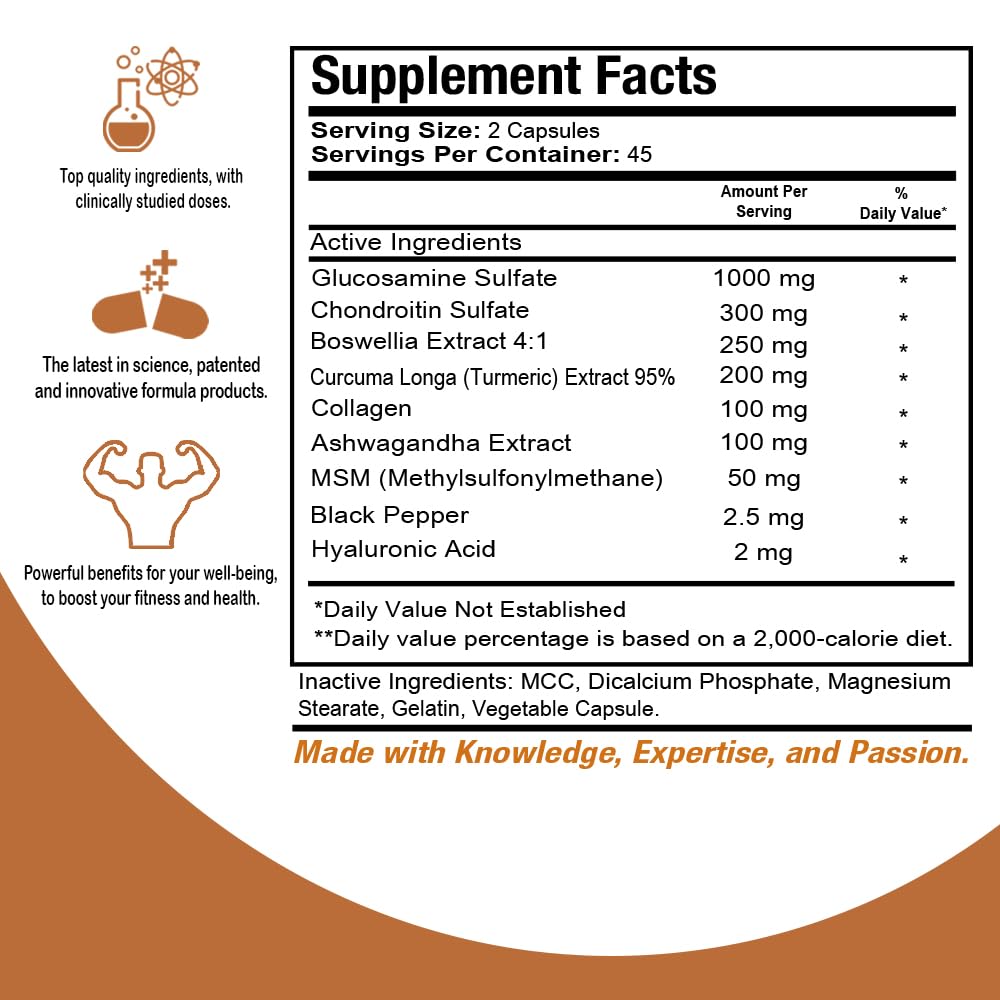 Foto 4 pulgar | Supplement Health Dose Premium Joint Support 90 Cápsulas - Venta Internacional.