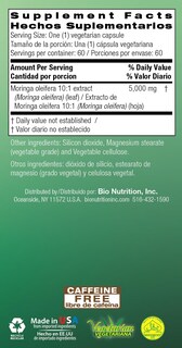 Foto 4 | Suplemento Bio Nutrition Moringa 5000 Mg 60 Cápsulas - Venta Internacional.