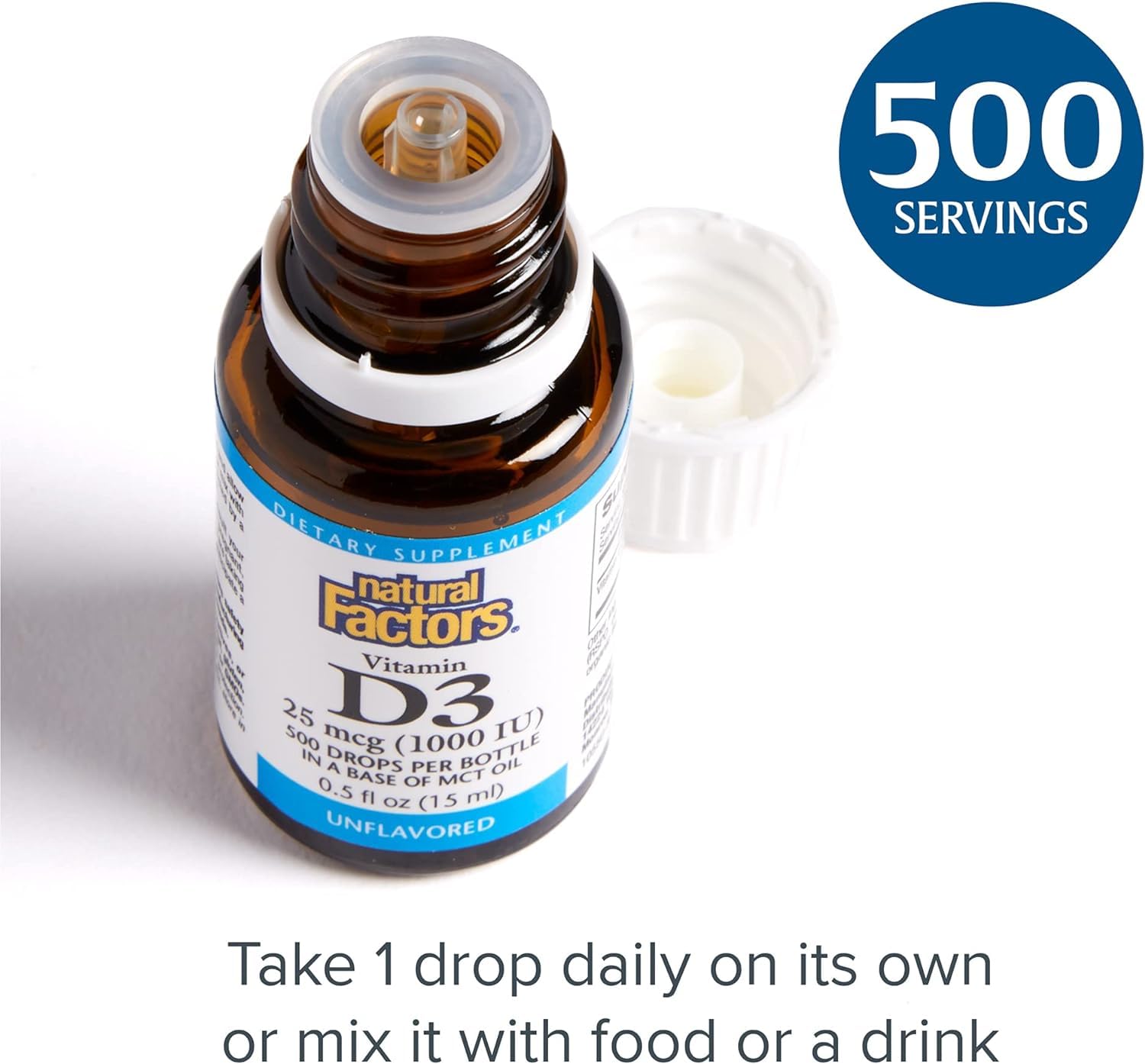 Foto 6 pulgar | Gotas De Vitamina D3 Natural Factors 1000 Ui (25 Mcg) 15 Ml - Venta Internacional.