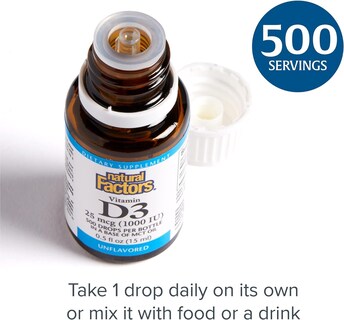 Foto 5 | Gotas De Vitamina D3 Natural Factors 1000 Ui (25 Mcg) 15 Ml - Venta Internacional.