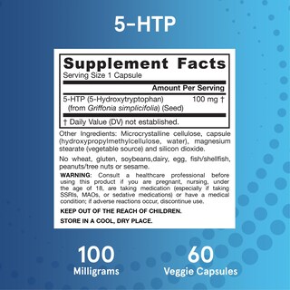 Foto 6 | Suplemento Jarrow Formulas 5-htp 100 Mg 60 Cápsulas Vegetarianas - Venta Internacional.