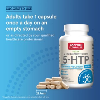 Foto 7 | Suplemento Jarrow Formulas 5-htp 100 Mg 60 Cápsulas Vegetarianas - Venta Internacional.