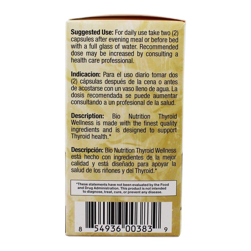 Foto 4 pulgar | Suplemento Bio Nutrition Thyroid Wellness 60 Cápsulas Vegetarianas - Venta Internacional.
