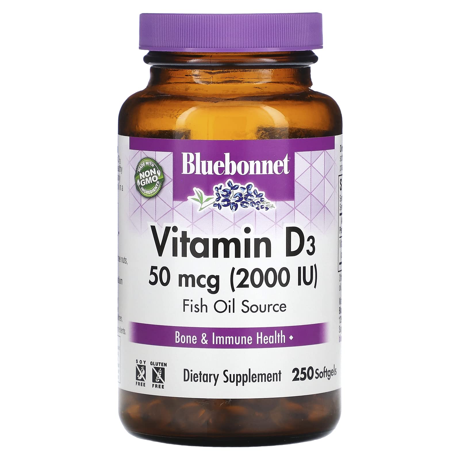 Foto 2 pulgar | Suplemento Bluebonnet Nutrition De Vitamina D3 2000 Ui 250 Cápsulas Blandas - Venta Internacional.